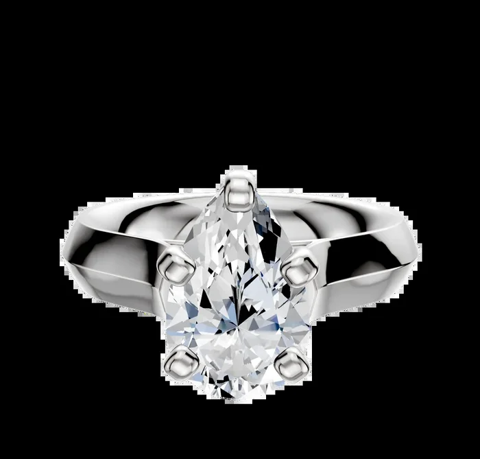 18K White Gold 4 Prong Cathedral Knife Edge 4.0mm Engagement Ring