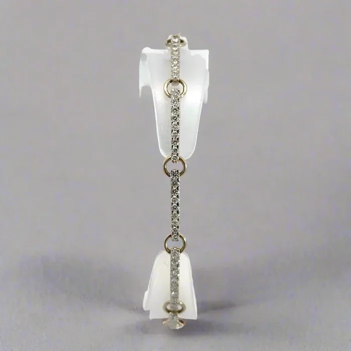 18K White Gold .65CTW Diamond Charm Tennis Bracelet