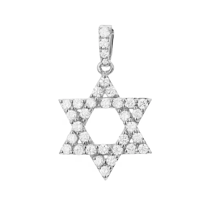 18K White Gold Natural Diamonds Drop Pendant