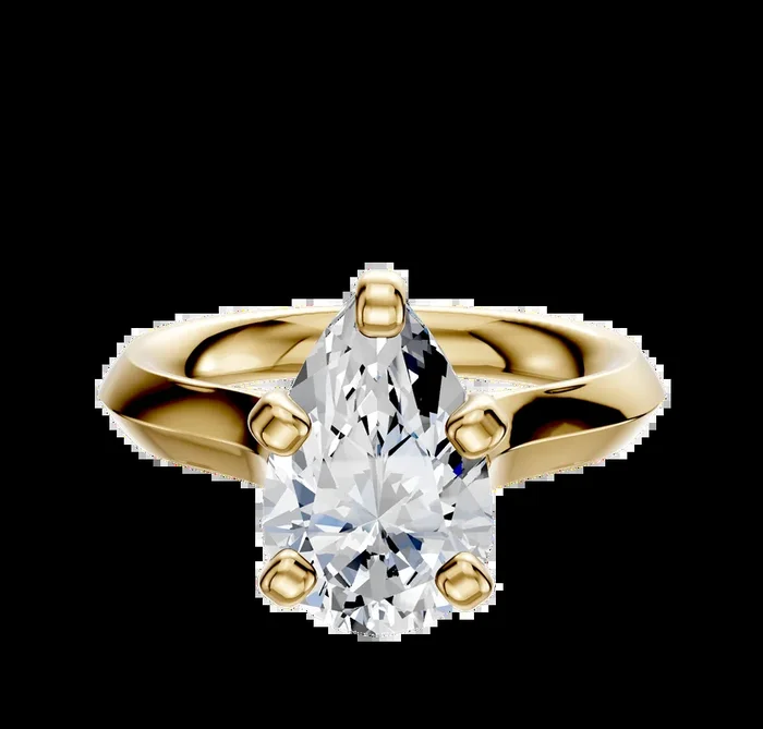 18K Yellow Gold 4 Prong Cathedral Knife Edge 3.0mm Engagement Ring