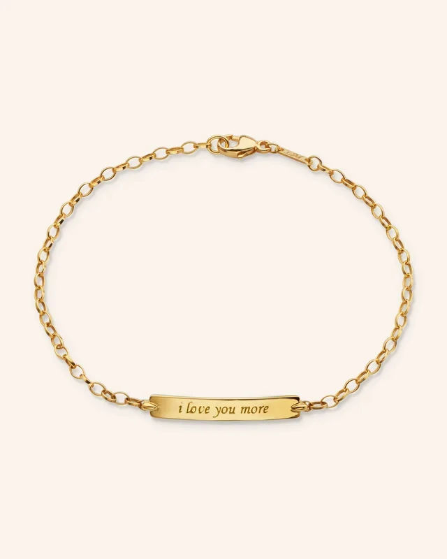 18K Yellow Gold “I Love You More” Petite Poesy Bracelet