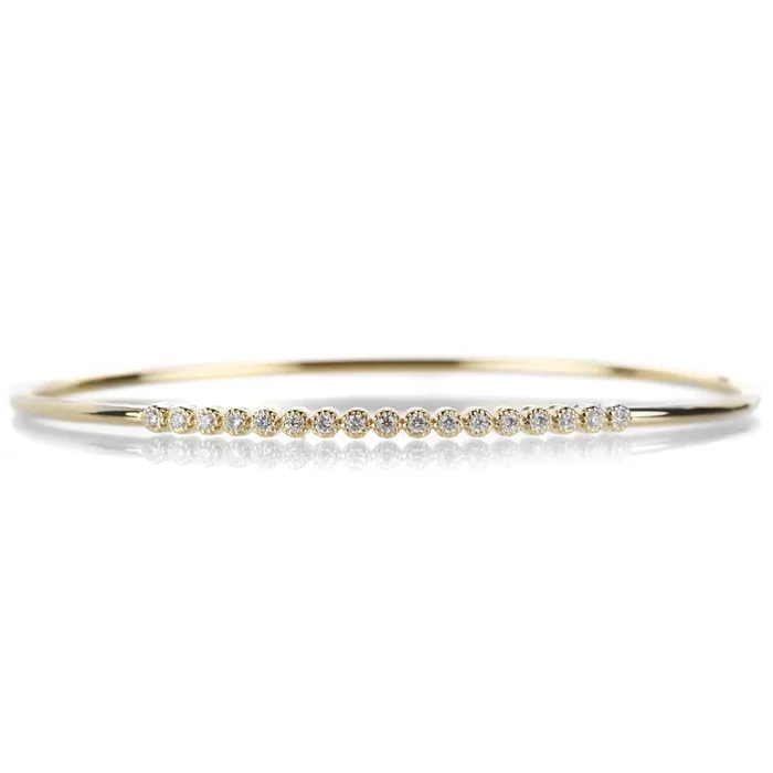 18k Yellow Gold Flexible Stitch Diamond Bracelet