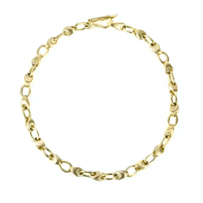 18k Yellow Gold Pebble Chain Bracelet