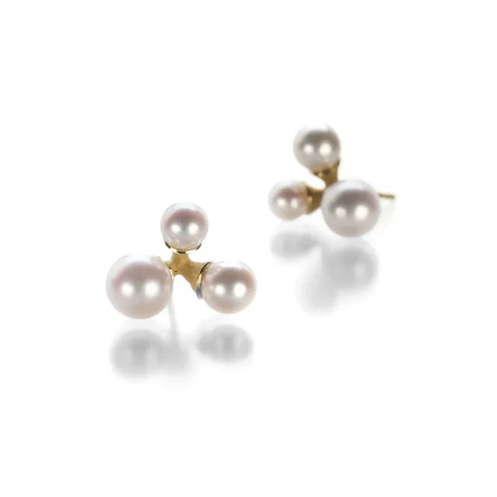 18k Yellow Gold Trio Jacks Earrings