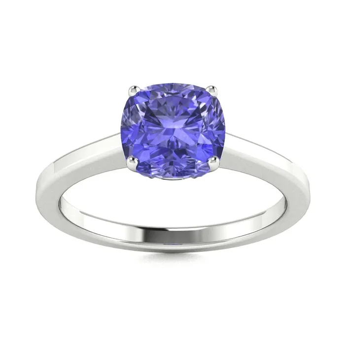 18kt Gold Cushion cut brilliant Tanzanite Ring (Tanzanite 2.25ct)