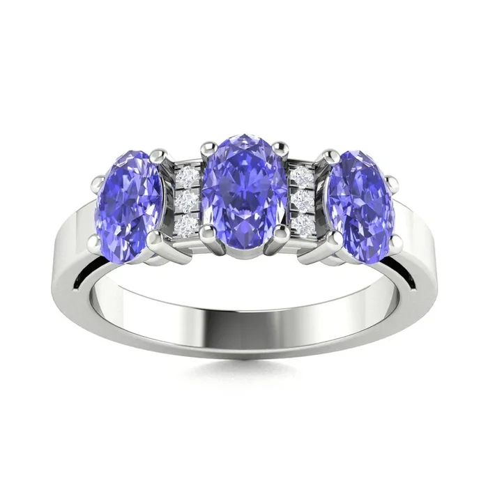 18kt Gold Tanzanite and Diamond Ring (Tanzanite 1.00cts Diamonds 0.04 cts)