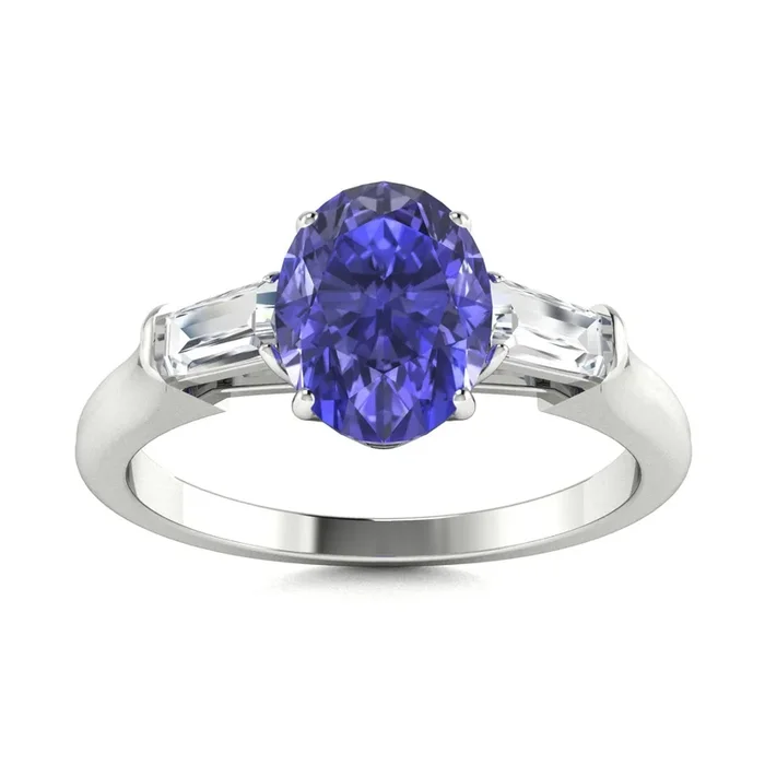 18kt Gold Tanzanite and Diamond Ring (Tanzanite 2.50ct Diamonds 0.20 cts)