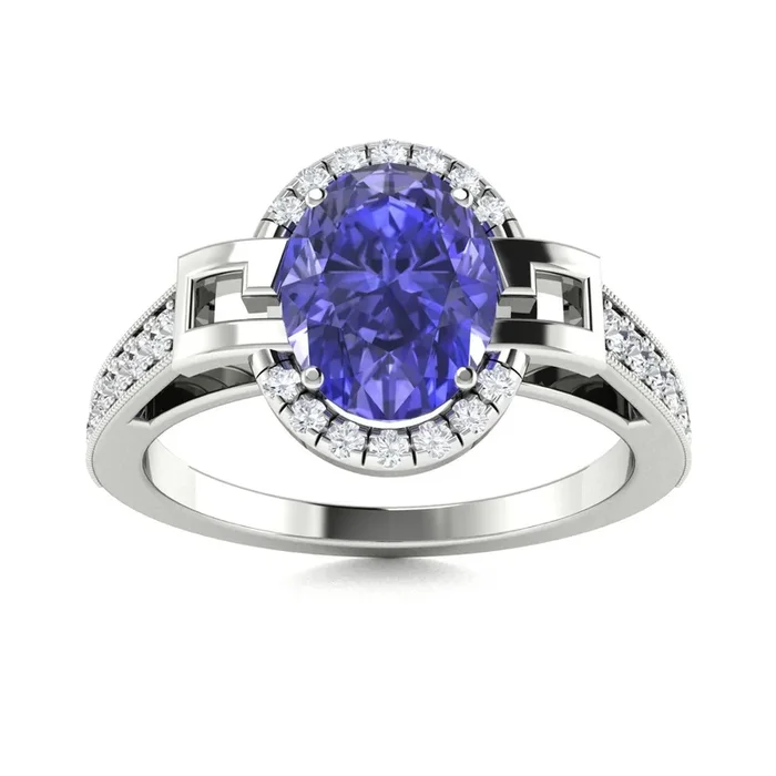 18KT Gold Tanzanite and Diamond Ring (Tanzanite 2.88 cts White Diamonds 0.33 cts)