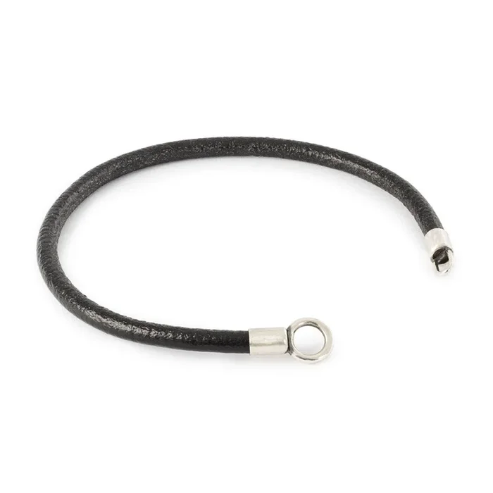 19cm Black Leather Cord Trollbeads Bracelet