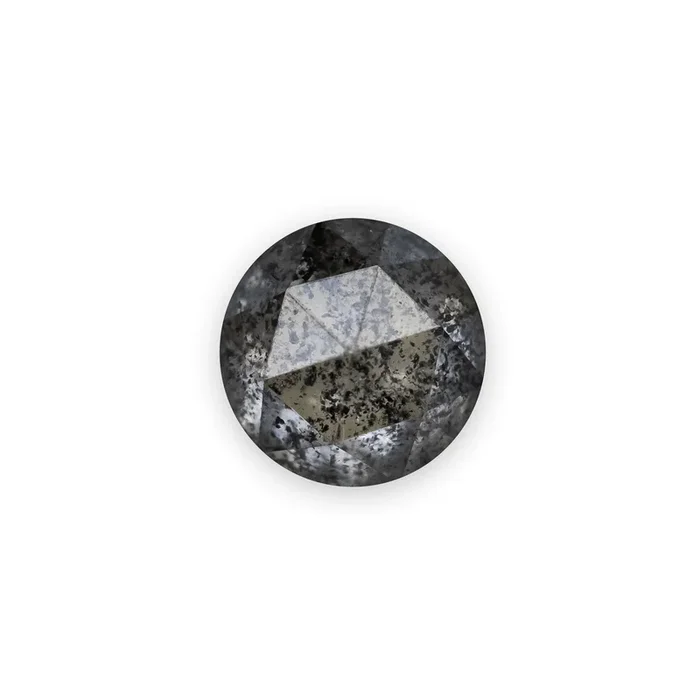 1ct 6.13×6.08×3.09mm ROUND DOUBLE CUT SALT & PEPPER DIAMOND