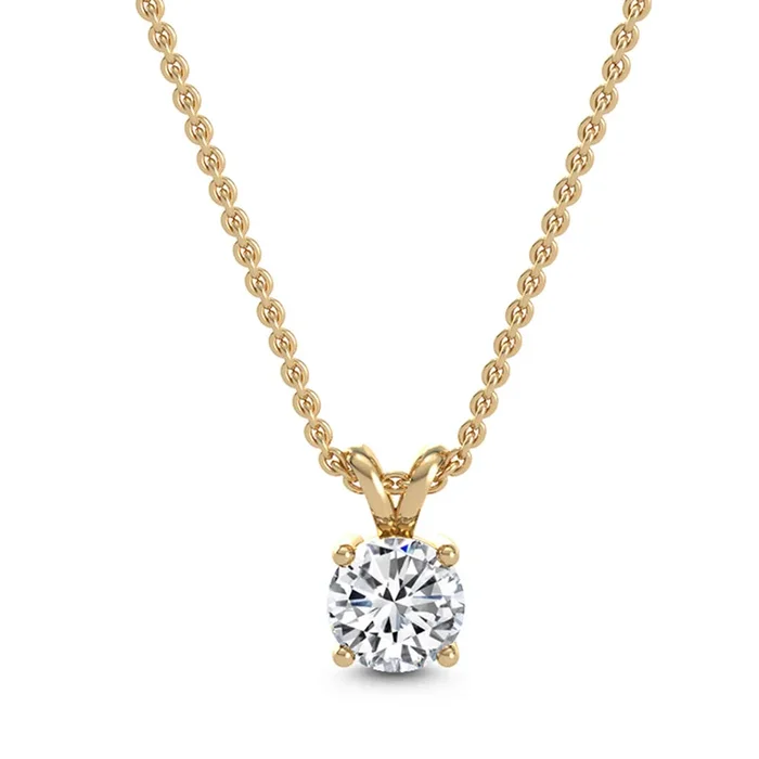 1ct Round Brilliant Lab-Grown Diamond Solitaire Pendant Necklace in 14k Gold