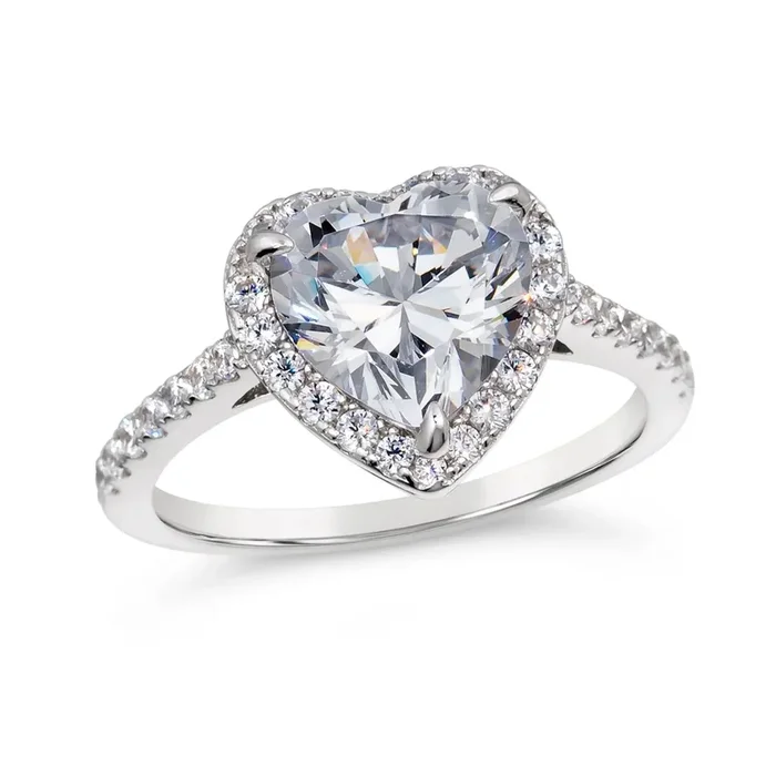 1ct White Diamond Heart Ring