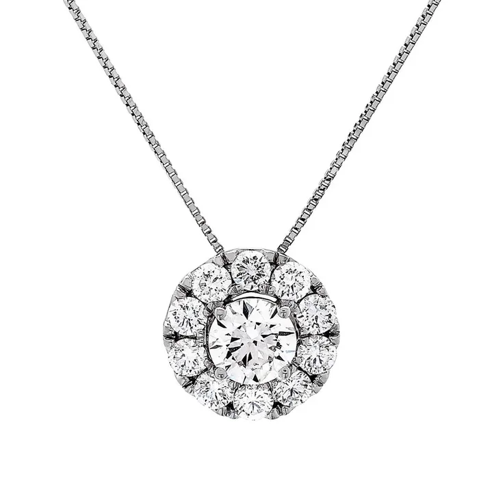 1ctw Certified Lab Grown Diamond Halo Pendant