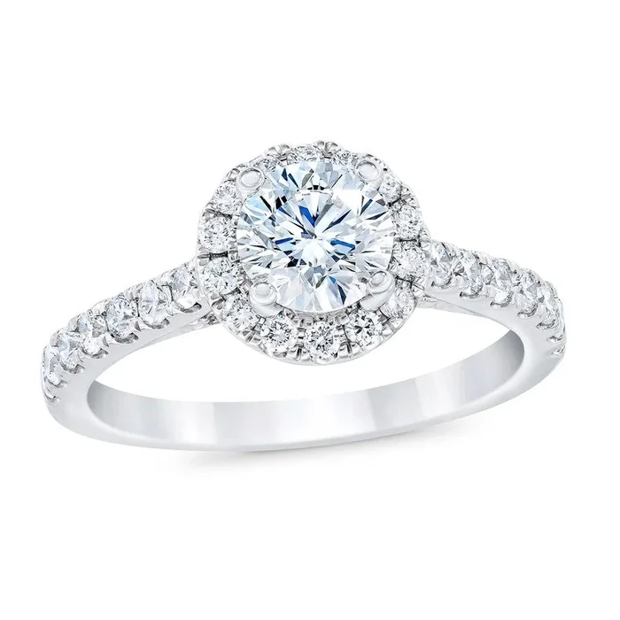 1ctw Lab Grown Diamond Halo Engagement Ring