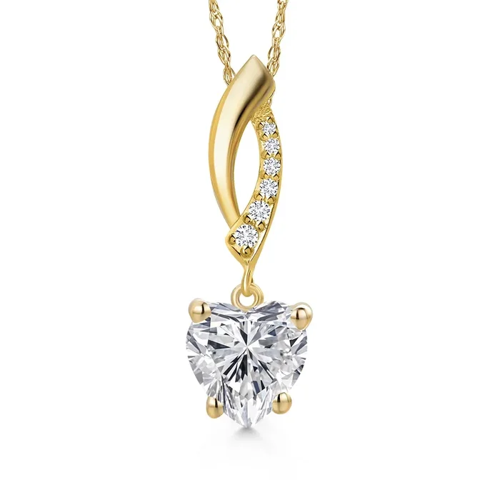 2.00 Ct IGI Certified Lab Grown Diamond Pendant Necklace For Women in 14K Yellow Gold | E-F Color | VS1-VS2 Clarity | Gold Necklace For Women | With 18 Inch Gold Chain