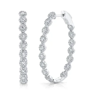 2.05ctw Diamond Oval Hoop Earring