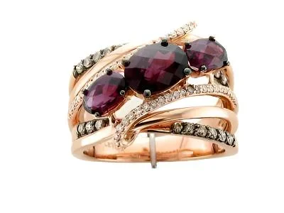 2 3/8 cts Red Rhodolite Cocktail Ring in 14K Rose Gold by Le Vian