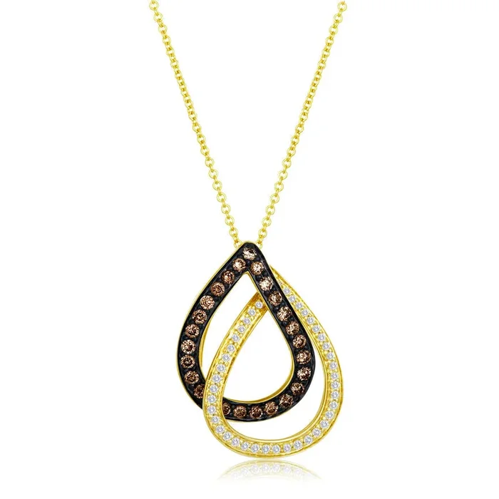2/3 cts Brown Diamond Pendant Necklace in 14K Yellow Gold by Le Vian