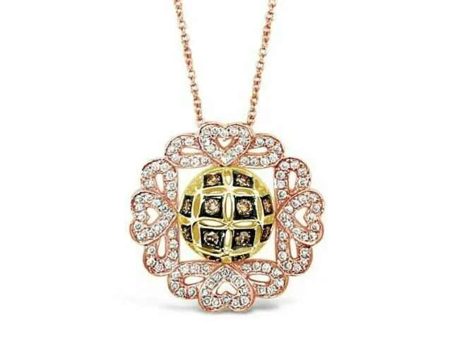 2/3 cts Chocolate Diamond Necklace in 14K Two Tone Gold by Le Vian