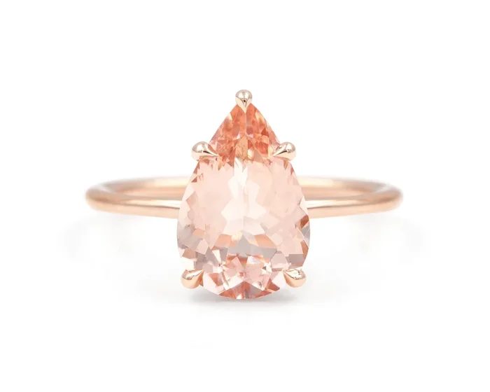 2.46-Carat Pear Morganite Solitaire Ring