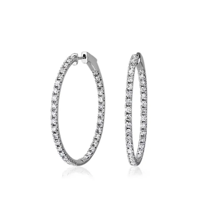 2.50ctw Diamond Hoop Earrings