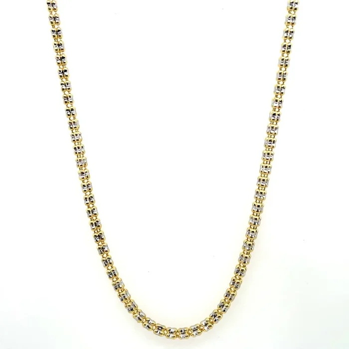 20″” 10kt White And Yellow Gold Texured Chain