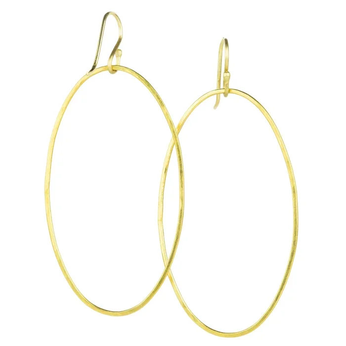 22k Large Oval Hoop Earrings