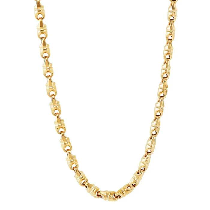 24″ 2mm Polished Diamond Cut Link Chain Necklace