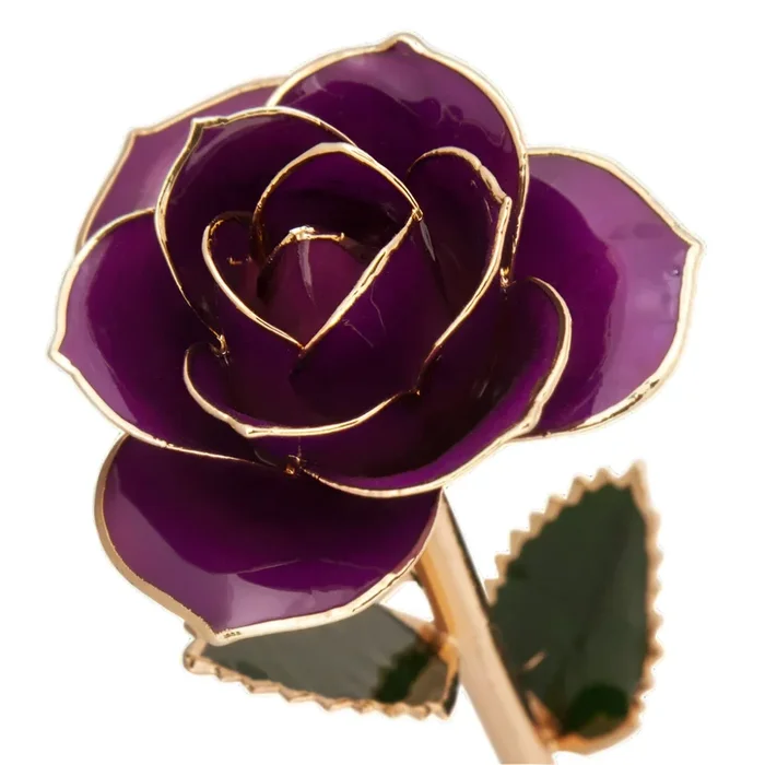 24kt Gold Dipped Genuine Rose-Royal Purple