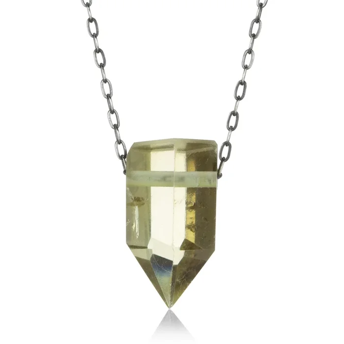 29mm Citrine Quartz Crystal Necklace