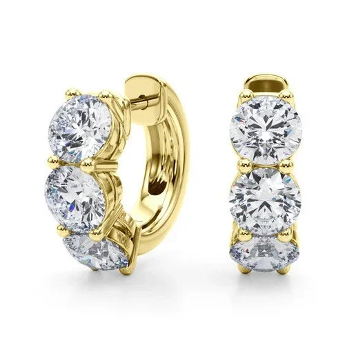 2ctw Lab Grown Diamond Hoop Earrings