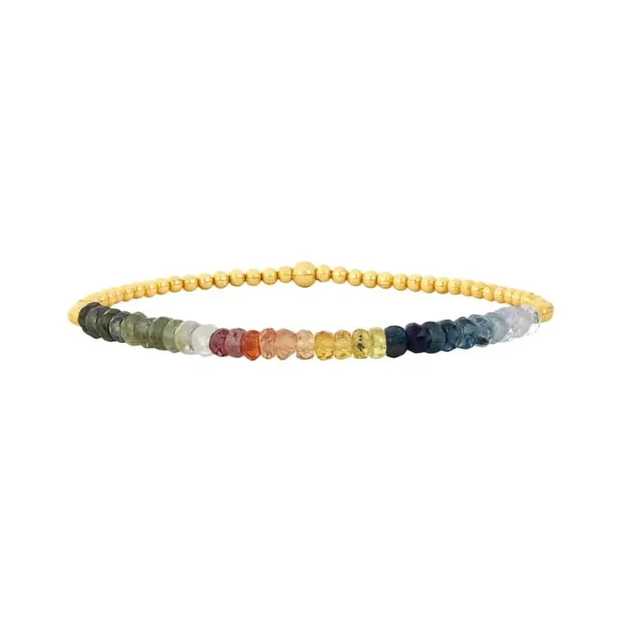 2mm Lake Tahoe Ombre Gemstone Beaded Bracelet