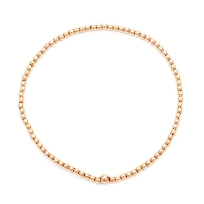 2mm Rose Gold Bead Bracelet