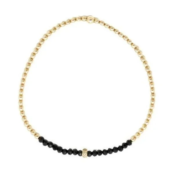 2mm Spinel and Diamond Rondelle Beaded Bracelet