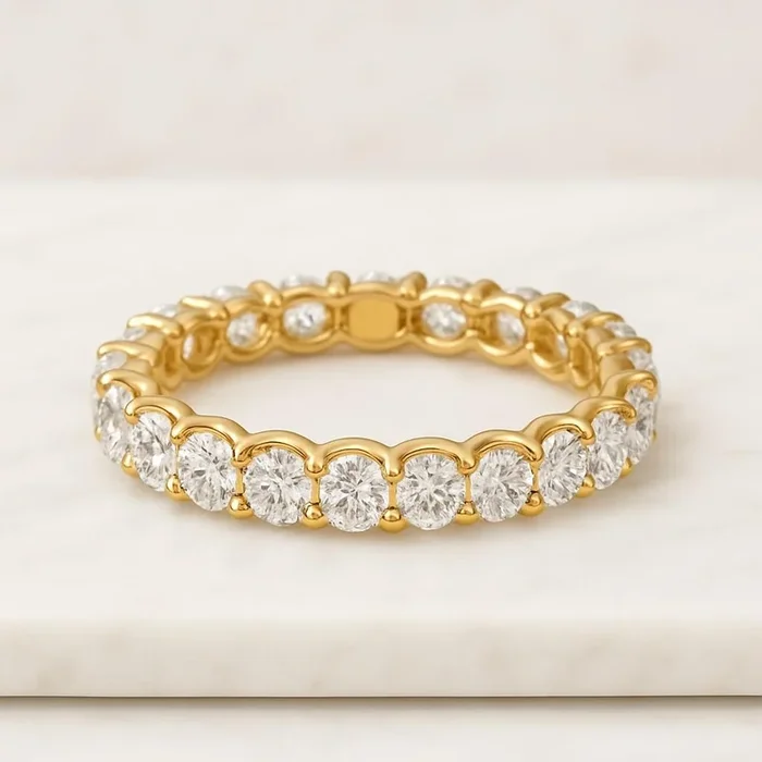 3.00 MM Round Lab Grown Diamond Eternity Wedding Band For Her