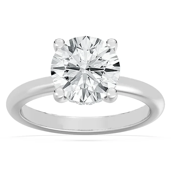 3.10ctw Certified Lab Grown Diamond Hidden Halo Engagement Ring