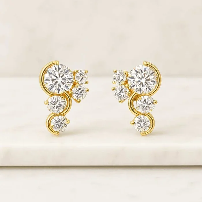 3.11 CT Round Cut Lab Grown Diamond Slider Earrings For Her