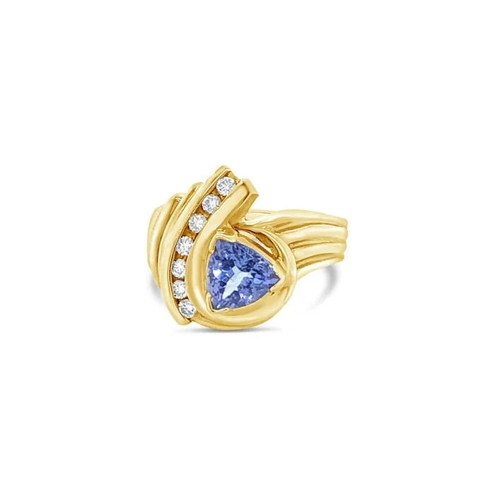 3/4 cts Blue Tanzanite Cocktail Ring in 14K Yellow Gold by Le Vian