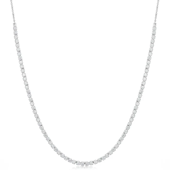 3 Carat Partial Diamond Tennis Necklace