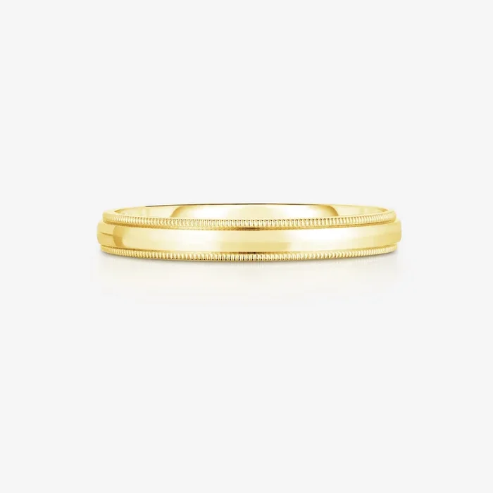 3 mm Milgrain Comfort Fit Wedding Band