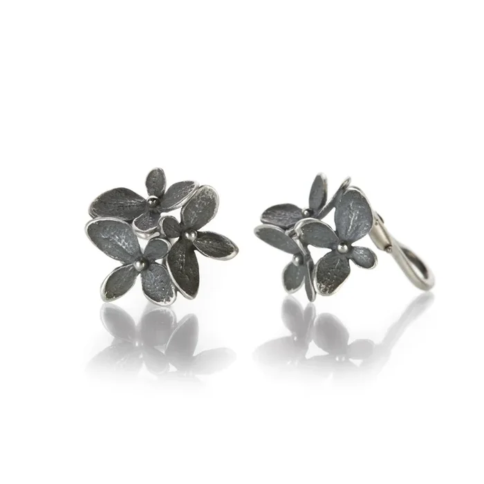3 Part Small Hydrangea Studs – Clip Ons