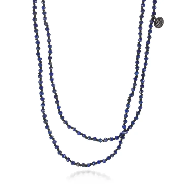 30″ Faceted Lapis Necklace