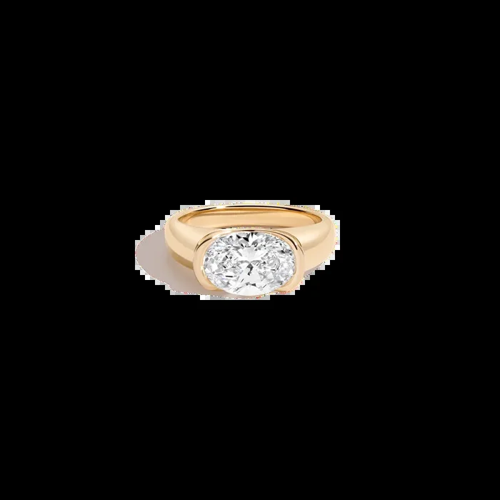 3ct Oval Lab Grown Diamond Floating Signet Ring