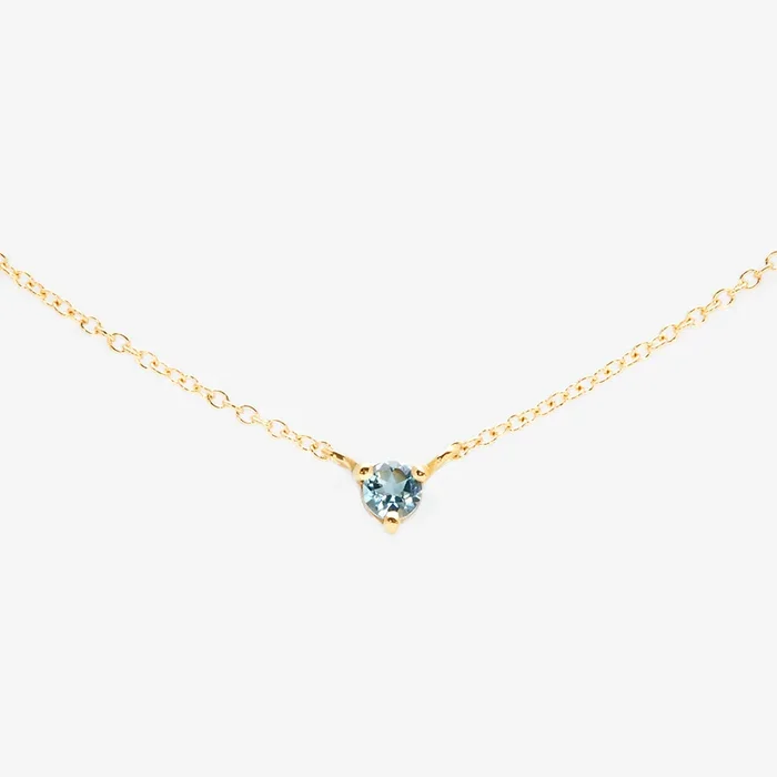 3mm Aquamarine Birthstone Necklace | N6701AQ