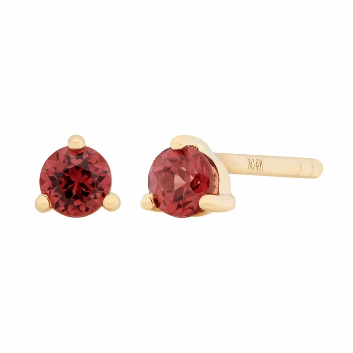 3mm Birthstone Studs – Garnet
