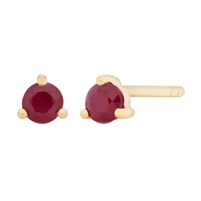3mm Birthstone Studs – Ruby