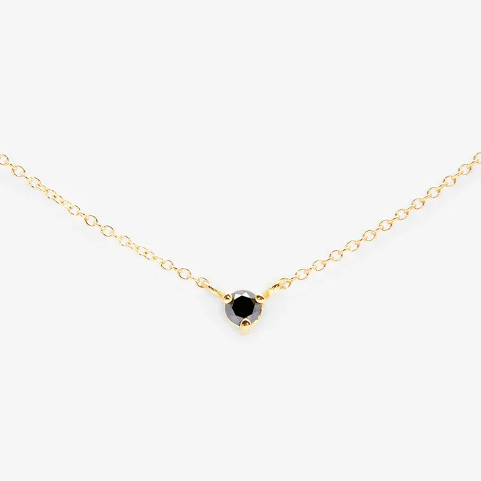 3mm Black Diamond Birthstone Necklace | N6701BK