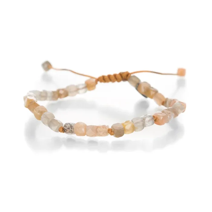 3mm Moonstone and Sunstone Bead Bracelet