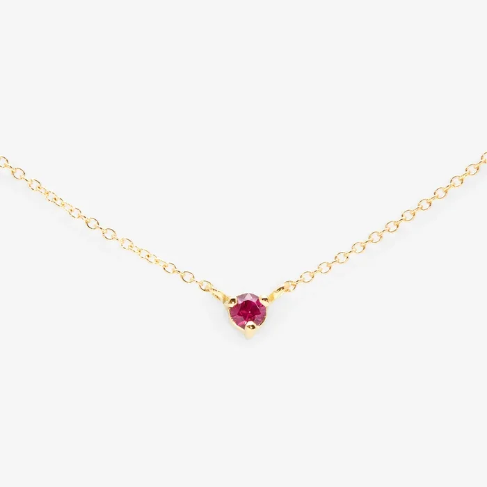 3mm Ruby Birthstone Necklace | N6701R