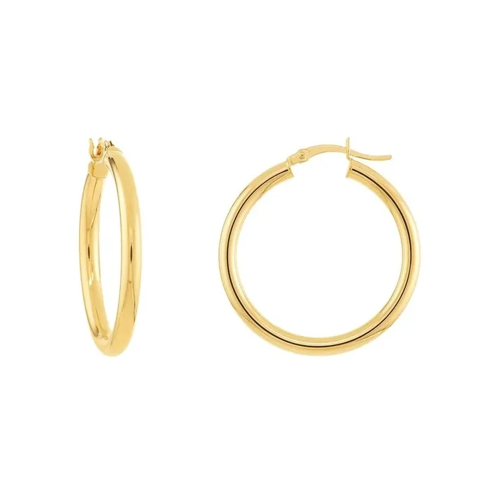 3x30mm Hoop Earrings in Yellow Gold